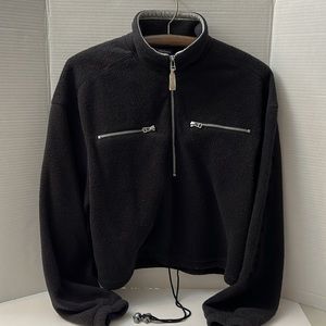 Women’s Catalina Fleeced Black half zip Jacket M, 2 front zippered pockets sport